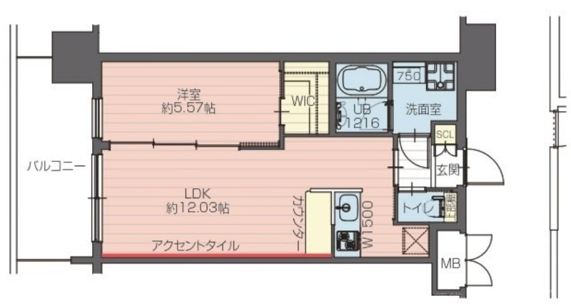 大阪市東成区中道のマンションの間取り