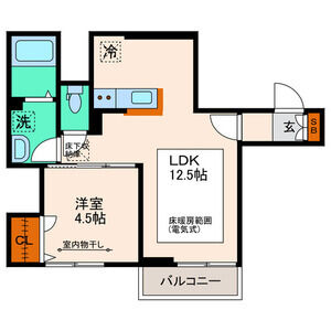 【仙台市泉区泉中央のアパートの間取り】