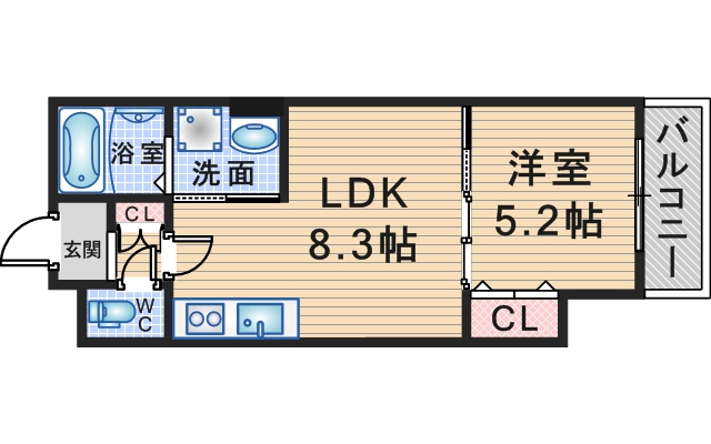 【豊中市曽根南町のアパートの間取り】