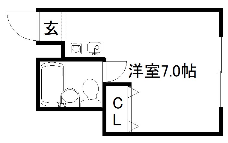 京都市上京区浮田町のマンションの間取り