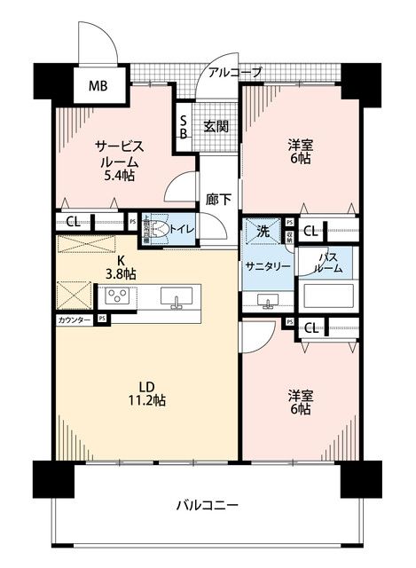 アルファステイツ皆生３丁目の間取り