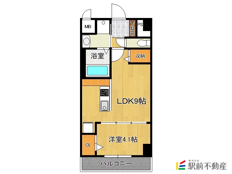 福岡市博多区博多駅南のマンションの間取り