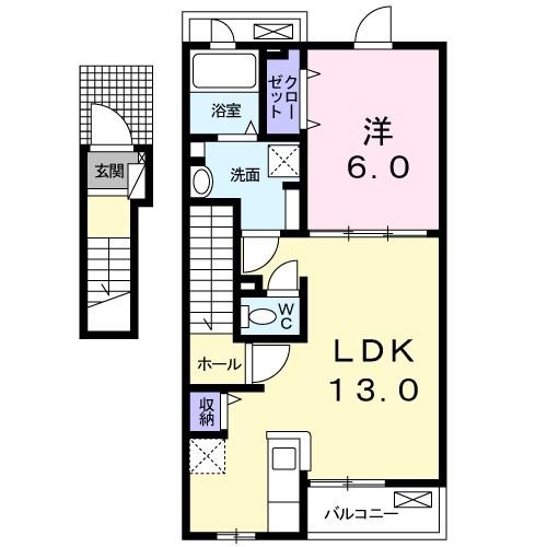 新居浜市国領のアパートの間取り