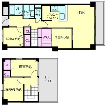 【豊中市若竹町のマンションの間取り】