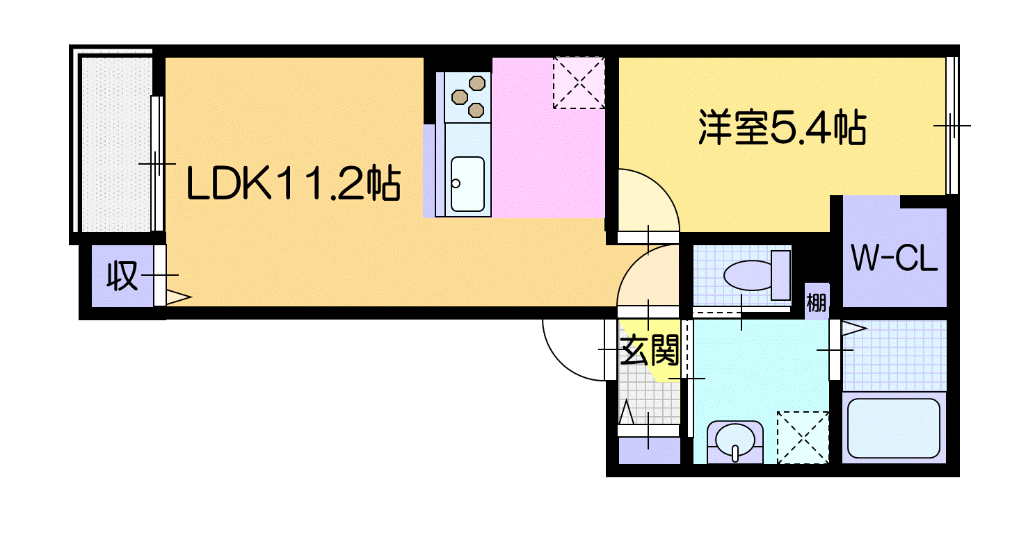 恵庭市大町のアパートの間取り