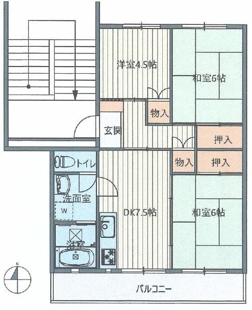 狭山市中央のマンションの間取り