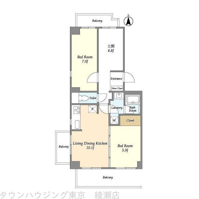 足立区竹の塚のマンションの間取り