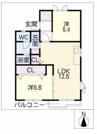 四日市市野田のアパートの間取り