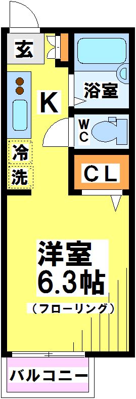 調布市西つつじケ丘のアパートの間取り