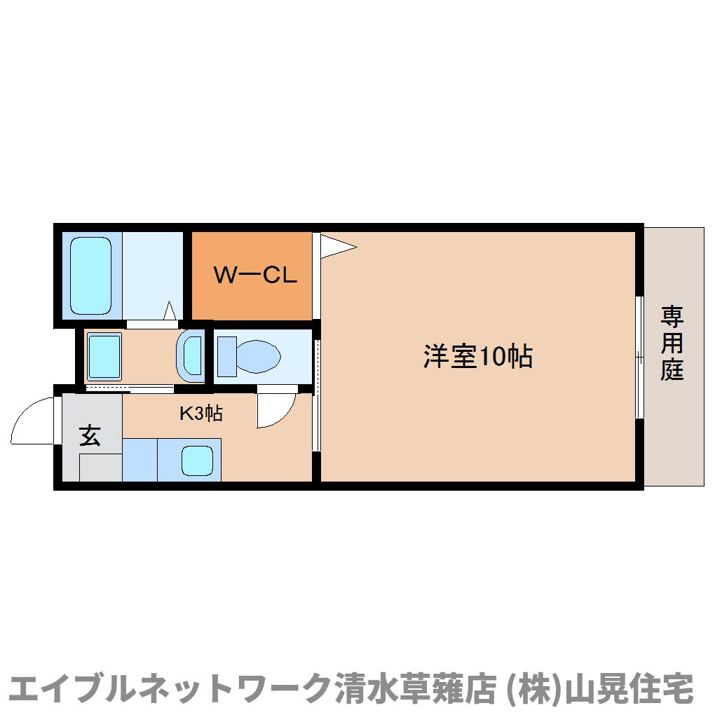 静岡市清水区長崎のアパートの間取り