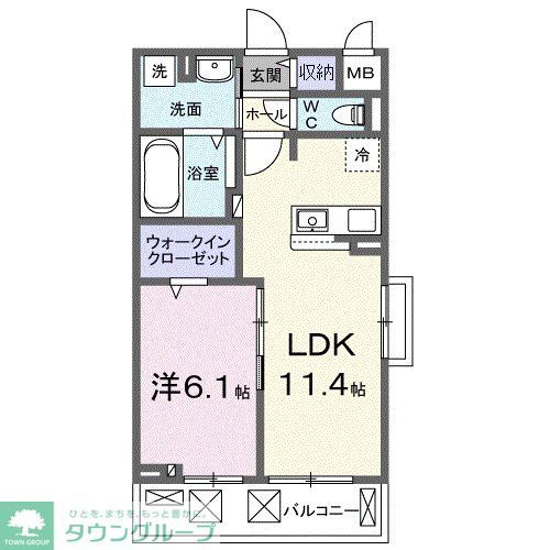 狭山市大字上奥富のアパートの間取り