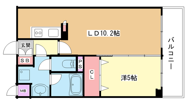 豊中市中桜塚のマンションの間取り