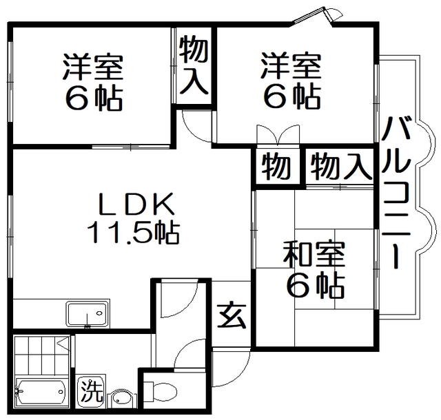 香里ヶ丘ハイツの間取り