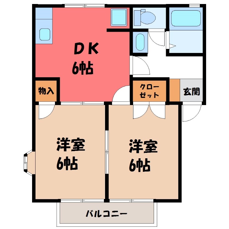 宇都宮市緑のアパートの間取り