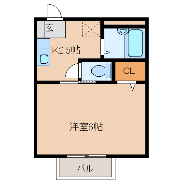 シティパル三重町Ｄの間取り
