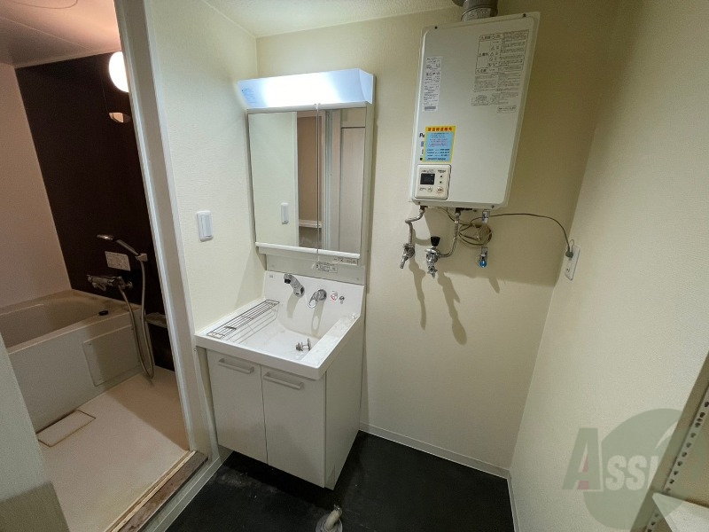 洗面設備　シャンプードレッサー。身支度はここでばっちりですね。