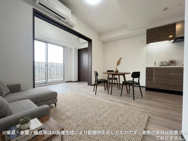居室・リビング　※家具・家電・備品等はＡＩ画像生成により配置礼を示したもので