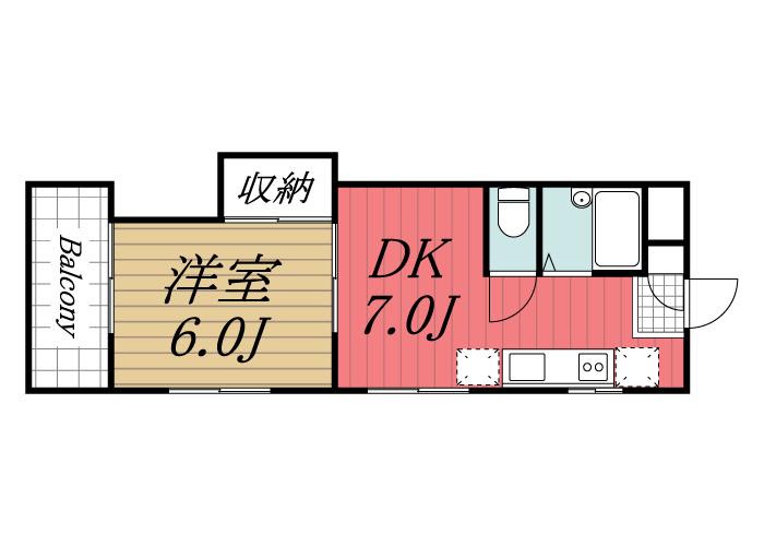 ＪＲ総武本線 榎戸駅 徒歩3分 3階建 築36年の間取り写真