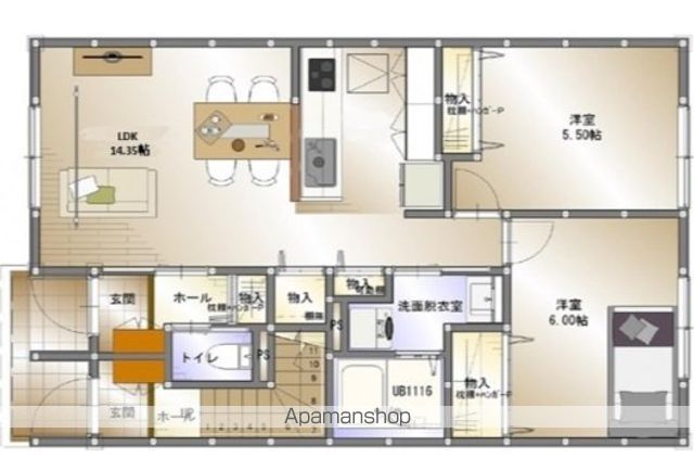 ＪＲ山陽本線 西条駅 徒歩15分 2階建 築4年の間取り写真