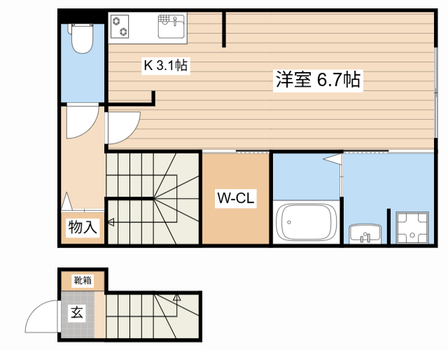 ＪＲ東海道本線 能登川駅 徒歩19分 2階建 新築の間取り写真