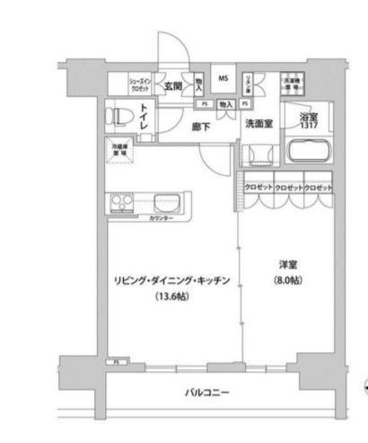 ＪＲ山手線 上野駅 徒歩7分 14階建 築14年の間取り写真