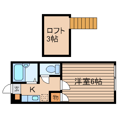 仙台市太白区郡山のアパートの間取り