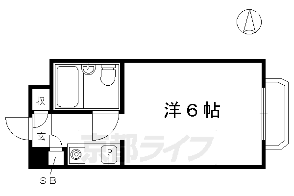 京都市北区鷹峯木ノ畑町のマンションの間取り