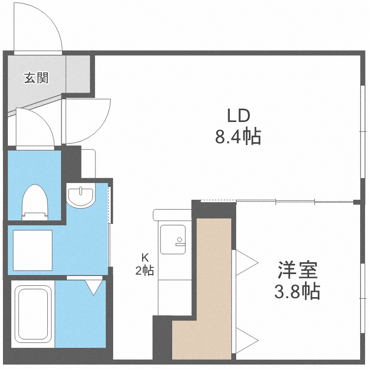 【札幌市北区北三十六条西のマンションの間取り】