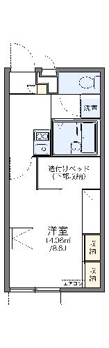 レオパレスあいのつちやま８－１の間取り