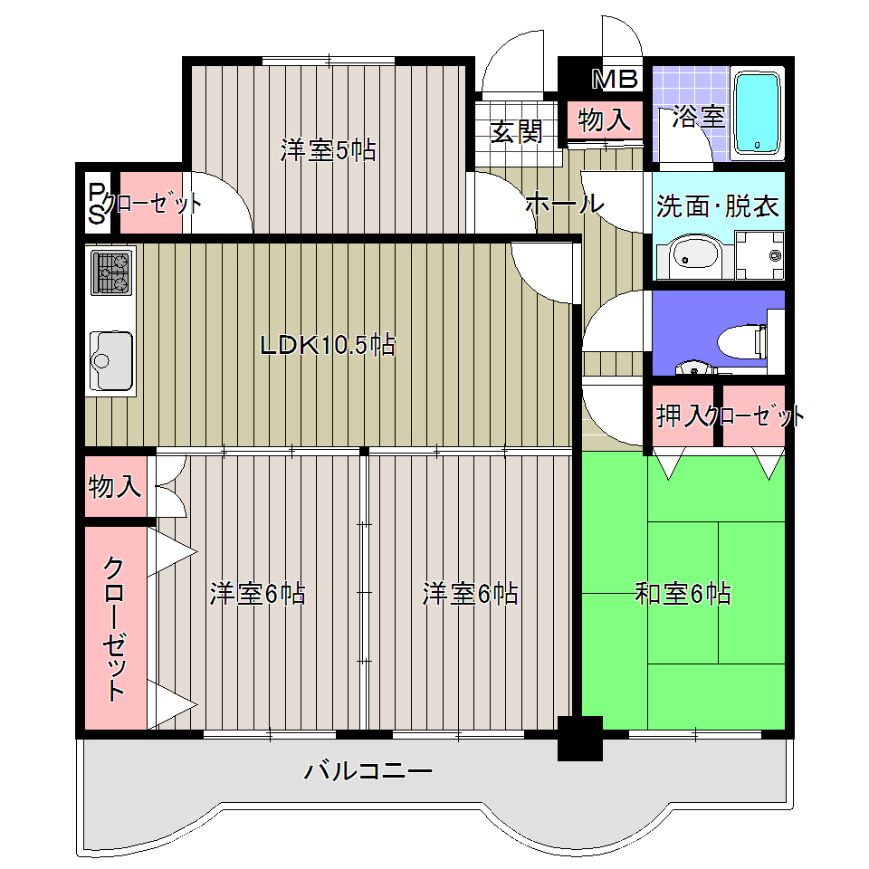 サンシャトウの間取り