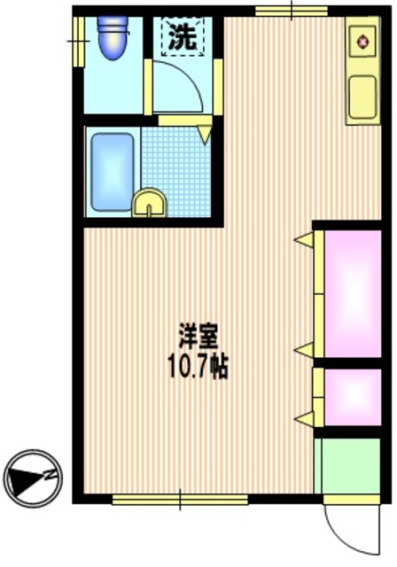 世田谷区桜新町のアパートの間取り