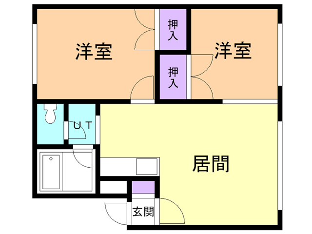 苫小牧市豊川町のアパートの間取り