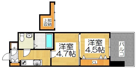 福岡市博多区住吉のマンションの間取り