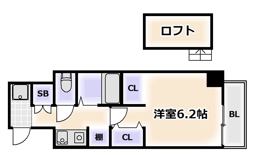 大阪市浪速区大国のマンションの間取り