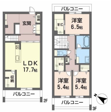 徳島市西新町のマンションの間取り