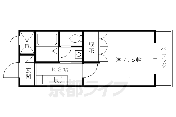 大津市南小松のアパートの間取り