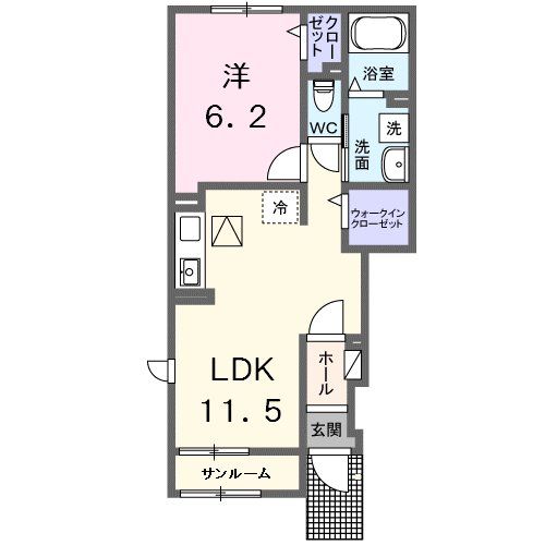 福岡市西区今宿東のアパートの間取り