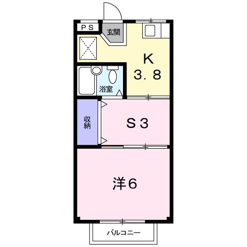 四日市市楠町小倉のアパートの間取り