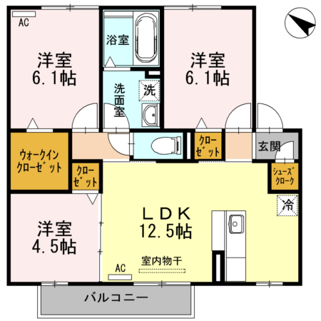 リサイアＢ棟の間取り