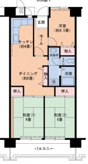 西宮市高須町のマンションの間取り