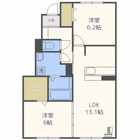 札幌市北区屯田七条のアパートの間取り