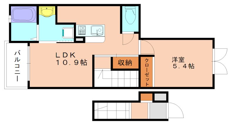 ラインハイム足立山Ｂの間取り