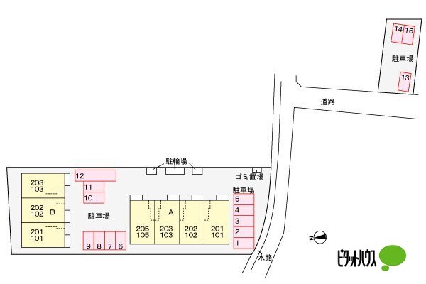 【メゾン　コンソラトゥールＡの駐車場】