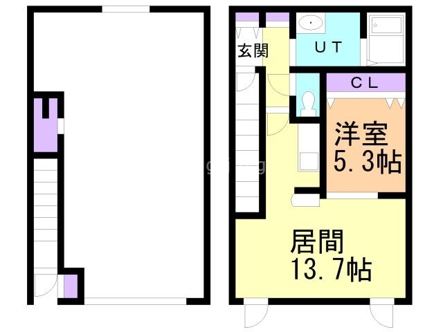 小樽市銭函のアパートの間取り