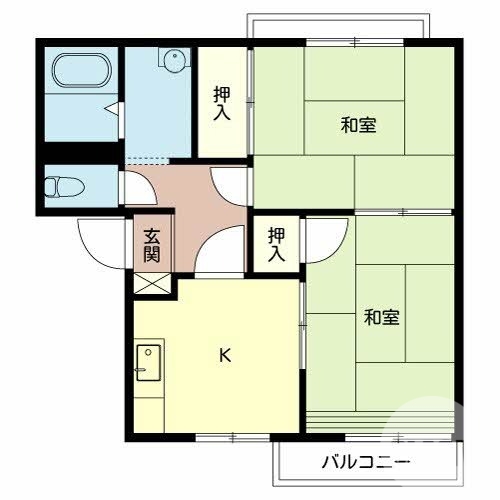 堺市東区日置荘西町のアパートの間取り