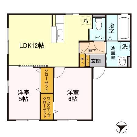 館林市日向町のアパートの間取り