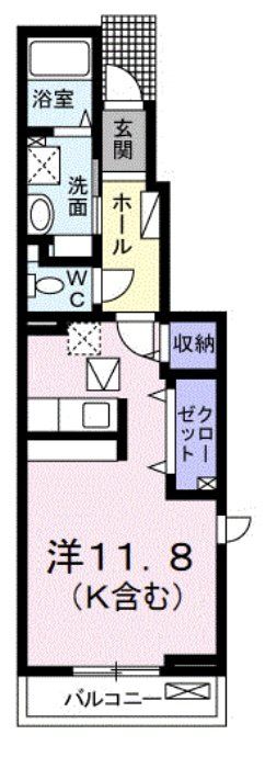 水戸市笠原町のアパートの間取り