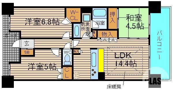 堺市堺区北花田口町のマンションの間取り