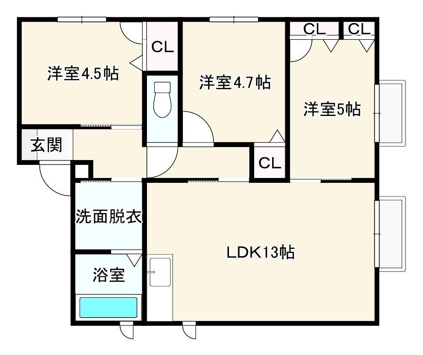 北九州市門司区藤松のアパートの間取り