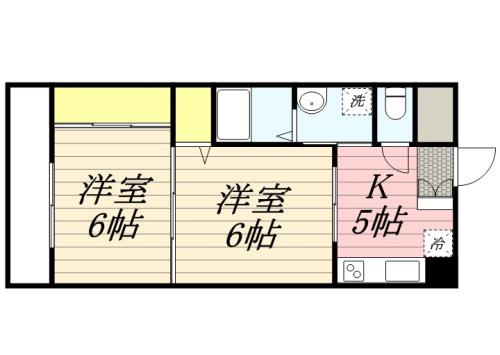 久留米市六ツ門町のマンションの間取り